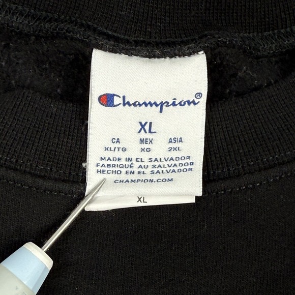 Champion‎ Oregon Ducks Lacrosse Sweatshirt XL Heavyweight Black Crewneck - Picture 3 of 16